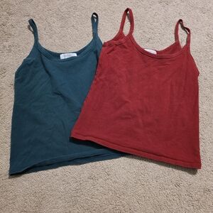 Forever 21 Red and Teal Camisoles